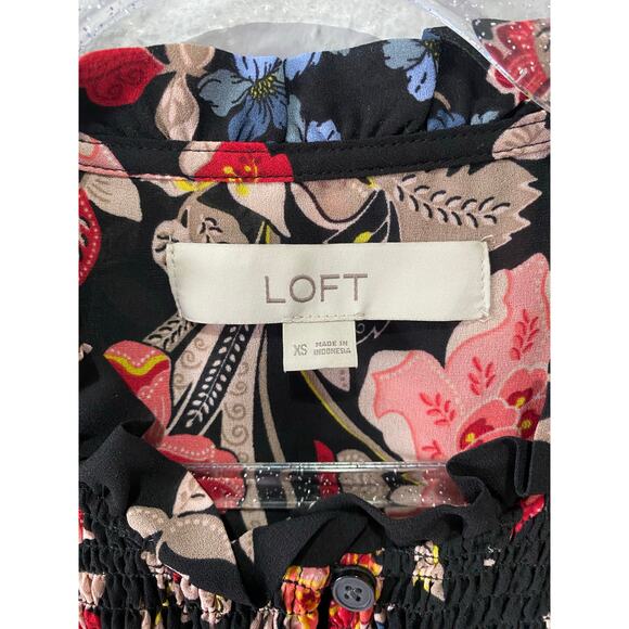 Ann Taylor LOFT Paisley Long Sleeve Blouse SIze XS Career Dressy Preppy - Picture 4 of 6